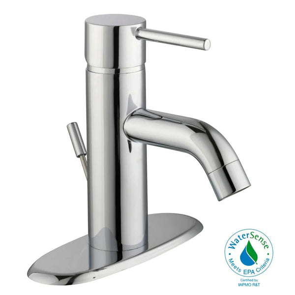 Glacier Bay Modern Single Hole 1-Handle Mid Arc Lever Handle Bathroom Faucet in Chrome