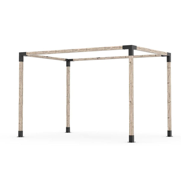 Toja Grid Pergola Kit with SHADE SAIL for 4x4 Wood Posts, 8' x 12' -White