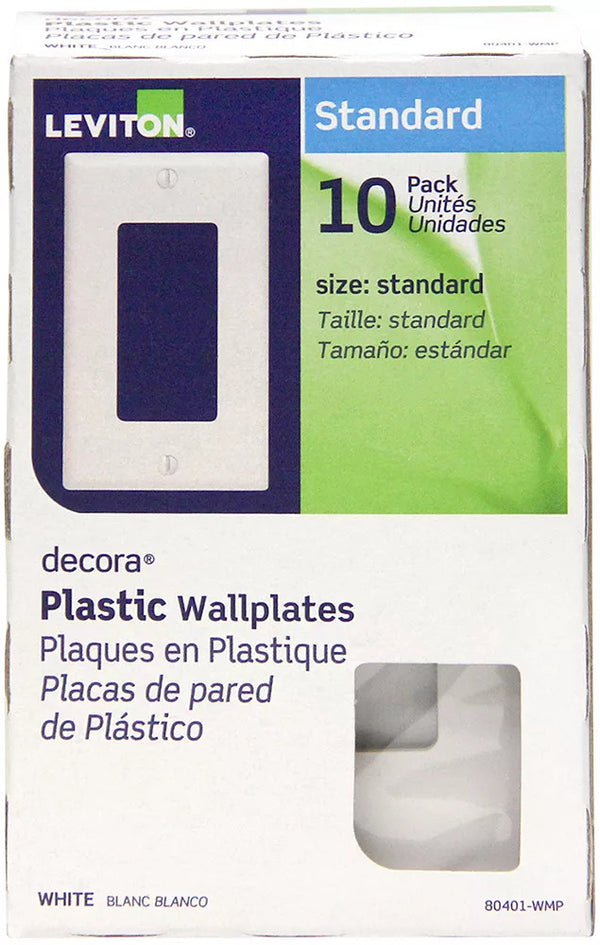 Leviton Decora Single-Switch Wall Plate in White (10-Pack)