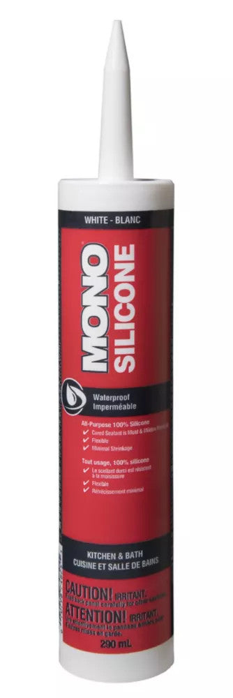 100% Silicone Kitchen & Bath Sealant - White - 290ml
