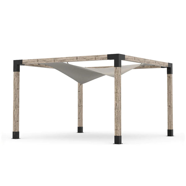 Toja Grid Pergola Kit with Waterproof Wing Top for 6x6 Wood Posts, 12' x 12' -Graphite