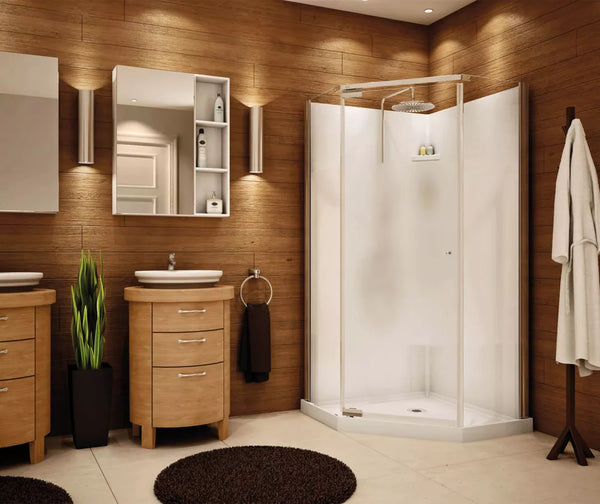 MAAX 36-inch x 36-inch Lobelia 6mm Frameless Neo-Angle Shower Stall Kit