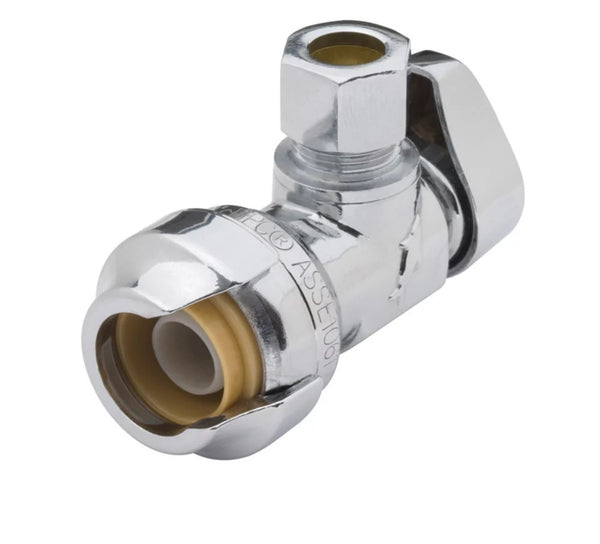 SharkBite Compression Angle Stop Chrome - 1/2 in. x 3/8 in.
