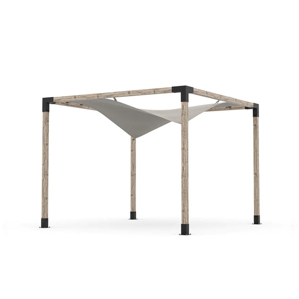 Toja Grid Pergola Kit with Waterproof Wing Top for 4x4 Wood Posts, 10' x 10' -Graphite