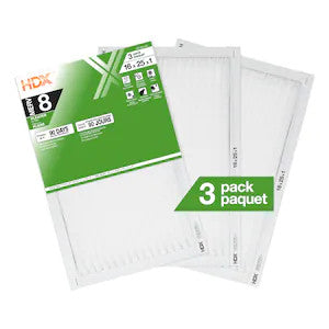 HDX 16-inch x 25-inch x 1-inch MERV 8 Pleated Furnace Filter (3-Pack)