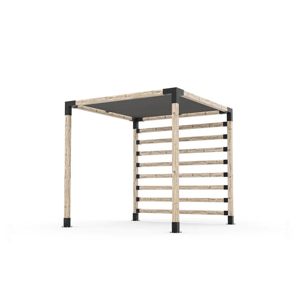 Toja Grid Pergola Kit with Post Wall for 4x4 Wood Posts, 8' x 8' -Graphite