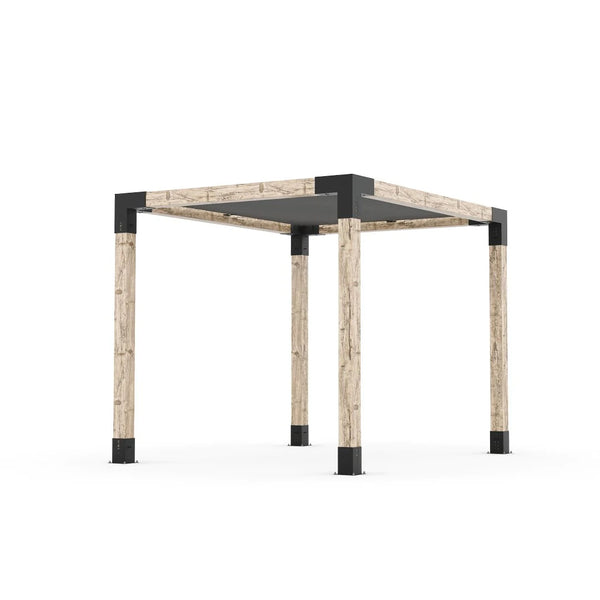 Toja Grid Pergola Kit with SHADE SAIL for 6x6 Wood Posts, 8' x 10' -Graphite