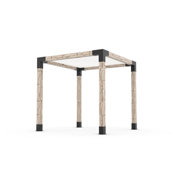 Toja Grid Pergola Kit with SHADE SAIL for 6x6 Wood Posts, 8' x 8' -White