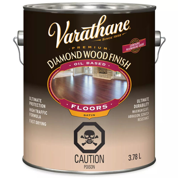Premium Wood Finish for Floors, Oil-Based in Satin Clear - 3.78 L