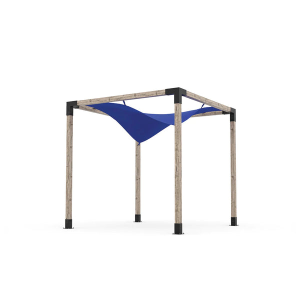 Toja Grid Pergola Kit with Waterproof Wing Top for 4x4 Wood Posts, 8' x 8' -Blue