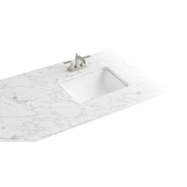 KOHLER Caxton Undermount Rectangular Bathroom Sink with Overflow and Clamp Assembly in White