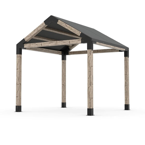 Toja Grid GRID 30 Single Pergola Kit with Water-Repellant Top for 6x6 Wood Posts, 10' x 10' -Graphite