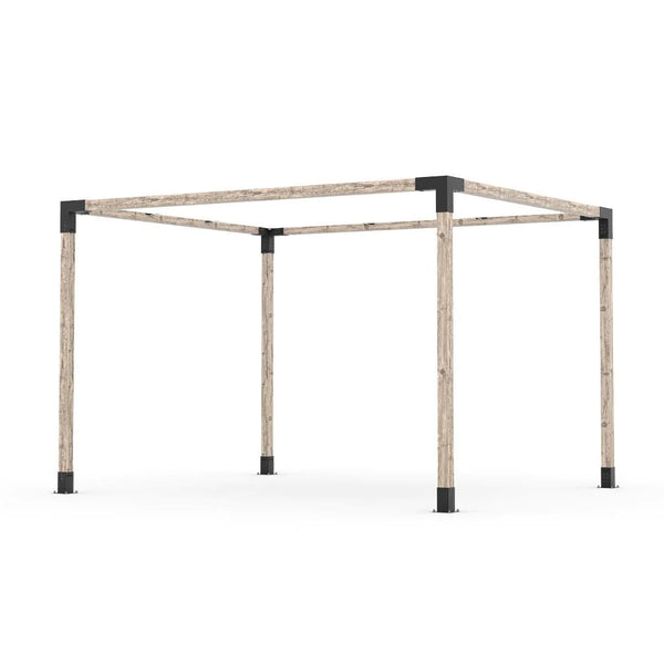 Toja Grid Pergola Kit with SHADE SAIL for 4x4 Wood Posts, 10' x 12' -White