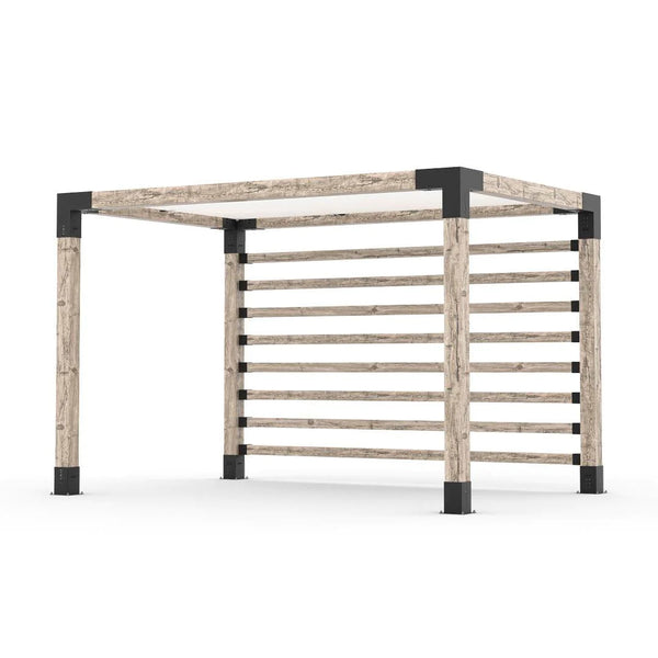 Toja Grid Pergola Kit with Post Wall for 6x6 Wood Posts, 8' x 12' -White