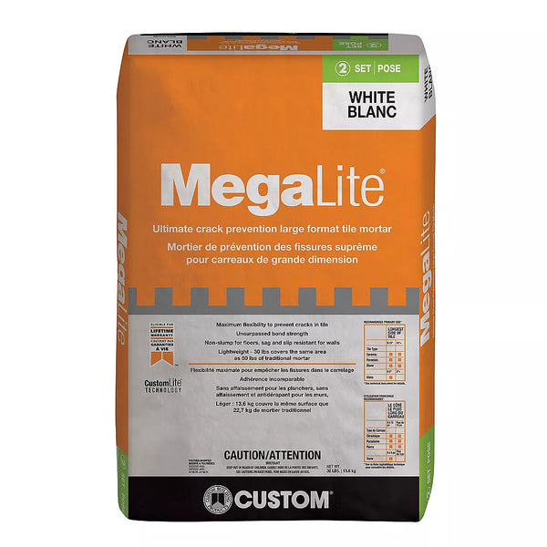 MegaLite White Crack Prevention Mortar - 30 lbs