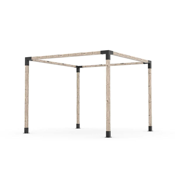 Toja Grid Pergola Kit with SHADE SAIL for 4x4 Wood Posts, 10' x 10' -White
